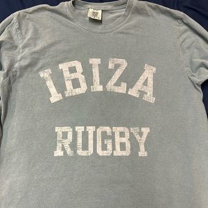 Comfort Colors Ibiza Rugby distressed long sleeve tshirt. Large. Like new